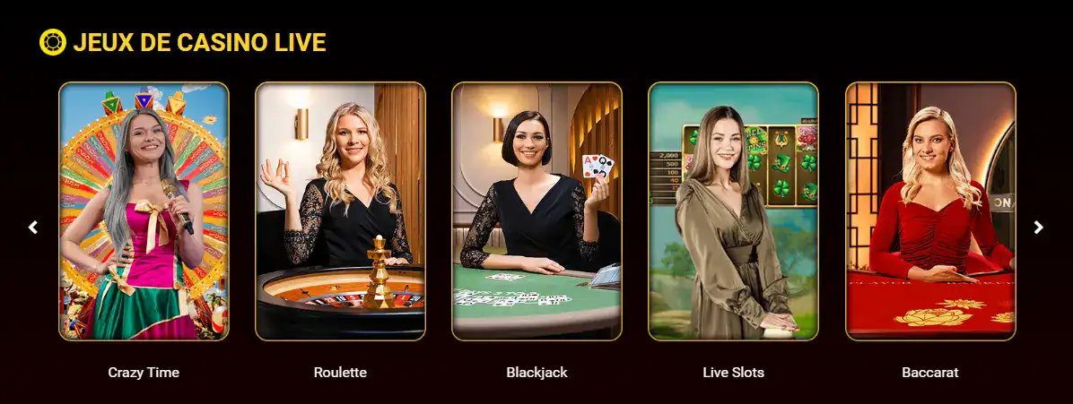 Jeux en direct sur Luxury Casino